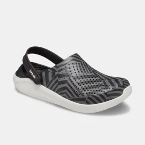 כפכף קרוקס בהדפס פסים בצבע אפור/שחור Crocs 206410-0CD LiteRide Geopunk Clog