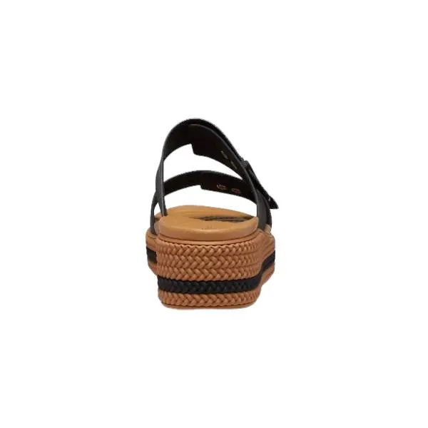 כפכפי פלטפורמה קרוקס לנשים עם סוליה קלועה Crocs Brooklyn Woven Buckle Black 209978-001