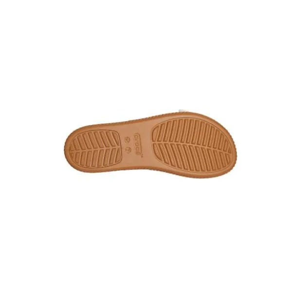כפכפי פלטפורמה קרוקס לנשים עם סוליה קלועה Crocs Brooklyn Woven Buckle White 209978-0WV