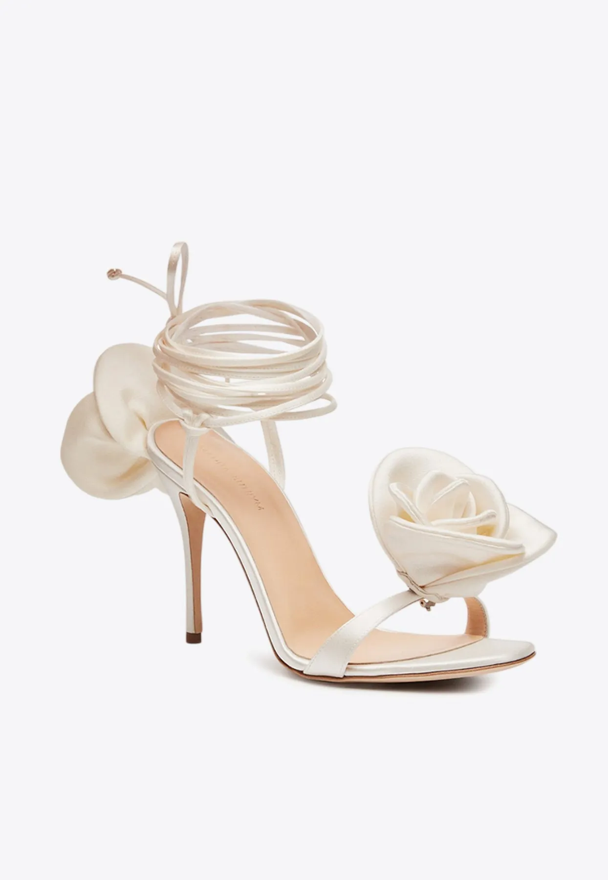 105 Double Flower Satin Sandals