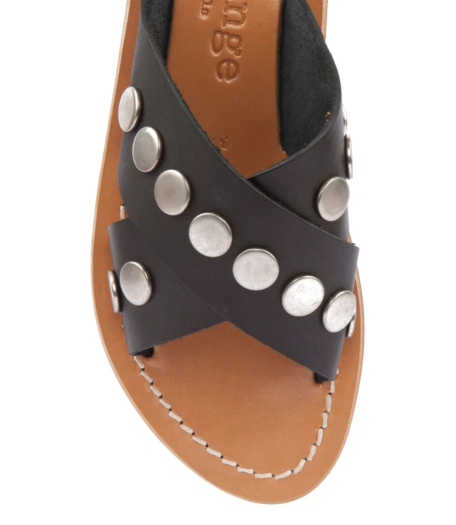 ARIS STUDS SANDALS FT WIDE CRISSCROSS SUPPORT STAPS BLACK