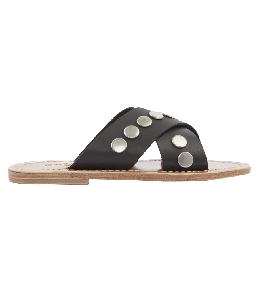 ARIS STUDS SANDALS FT WIDE CRISSCROSS SUPPORT STAPS BLACK