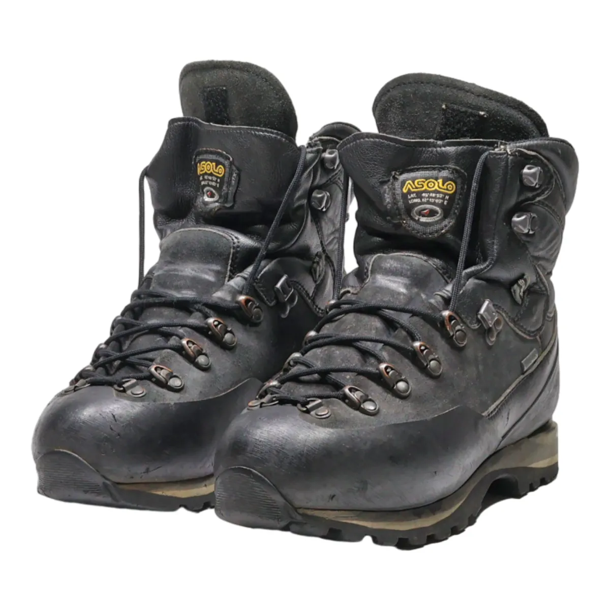 ASOLO Hiking Boots Black Leather Mens UK 7.5