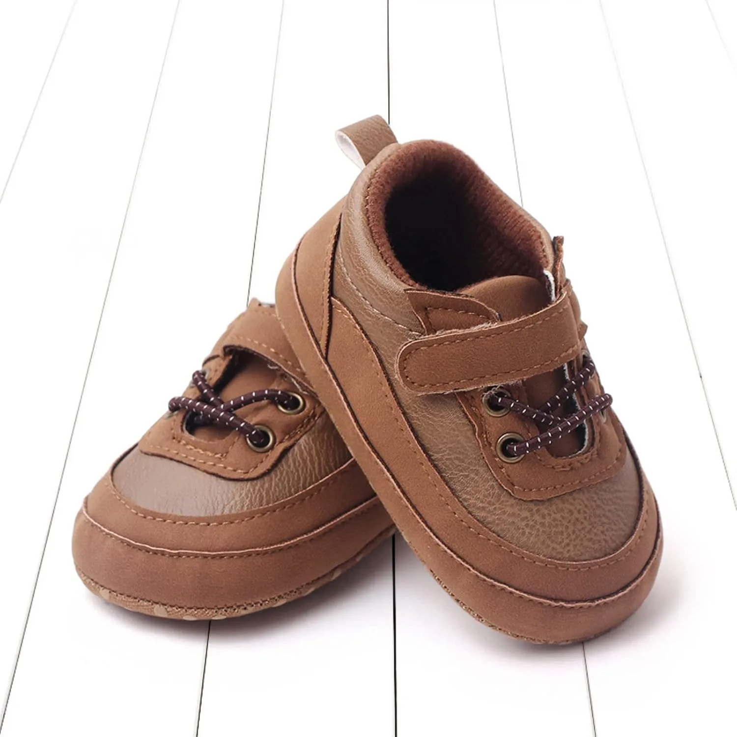 Baby Girls Boys PU Leather 𝐎xford Shoes Soft Rubber Sole Sneakers Infant Walking Shoes Anti-Slip Ankle Boots
