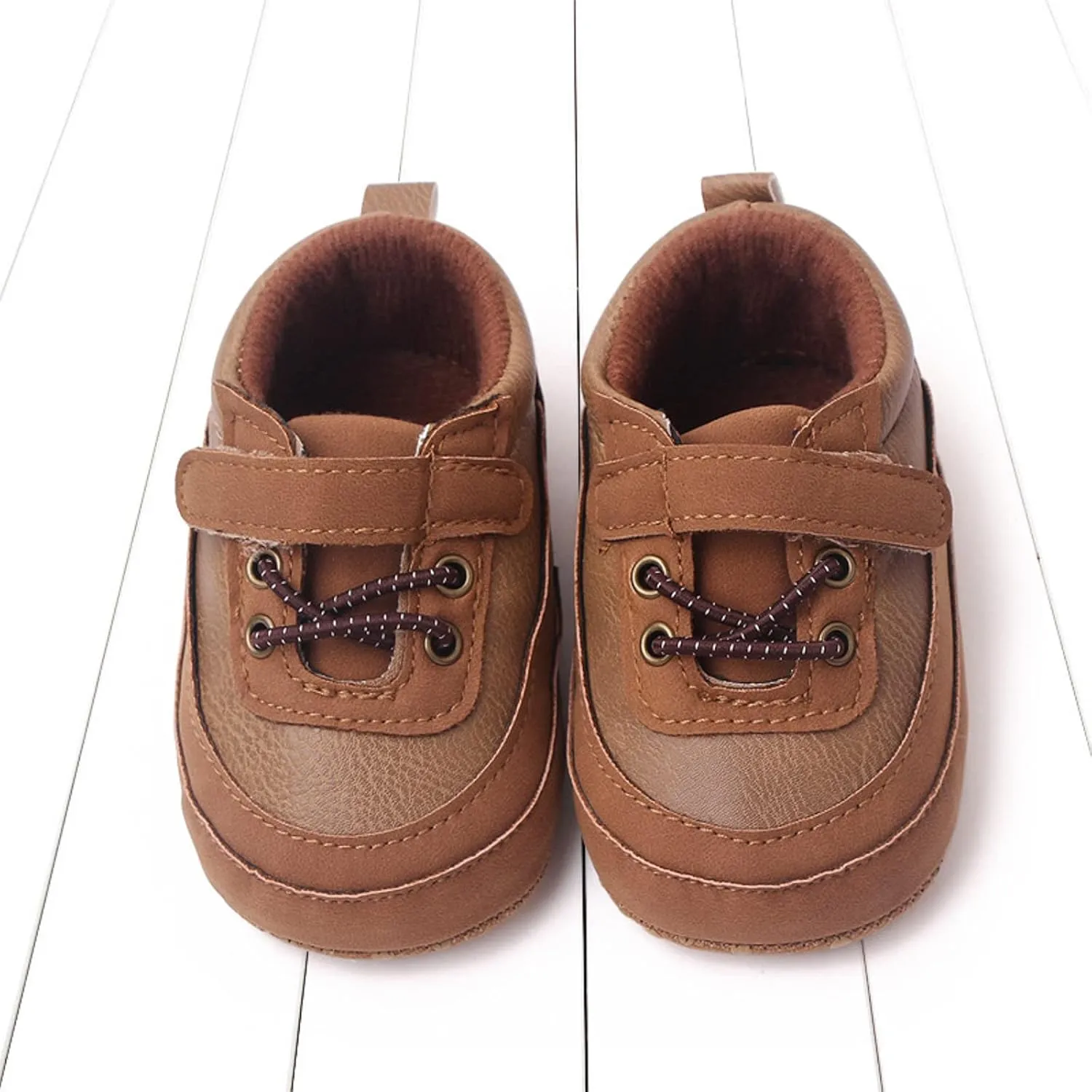 Baby Girls Boys PU Leather 𝐎xford Shoes Soft Rubber Sole Sneakers Infant Walking Shoes Anti-Slip Ankle Boots