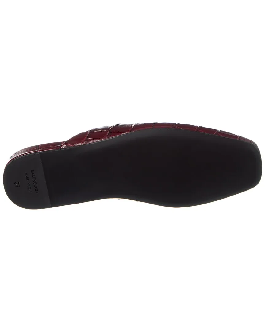 Balenciaga Cosy BB Croc-Embossed Leather Mule