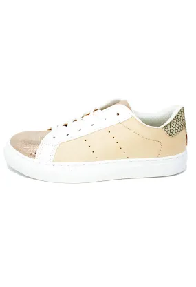Beige Faux Suede Trainers