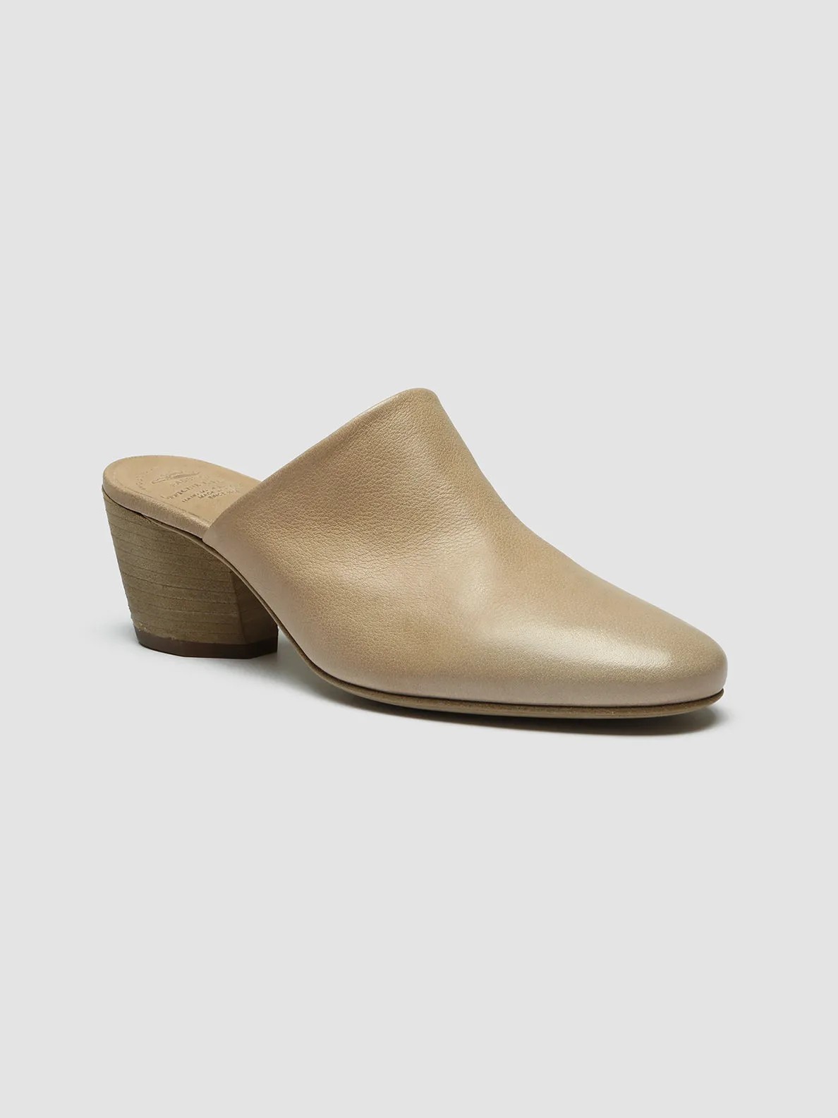 BETH 004 - Taupe Leather Mules