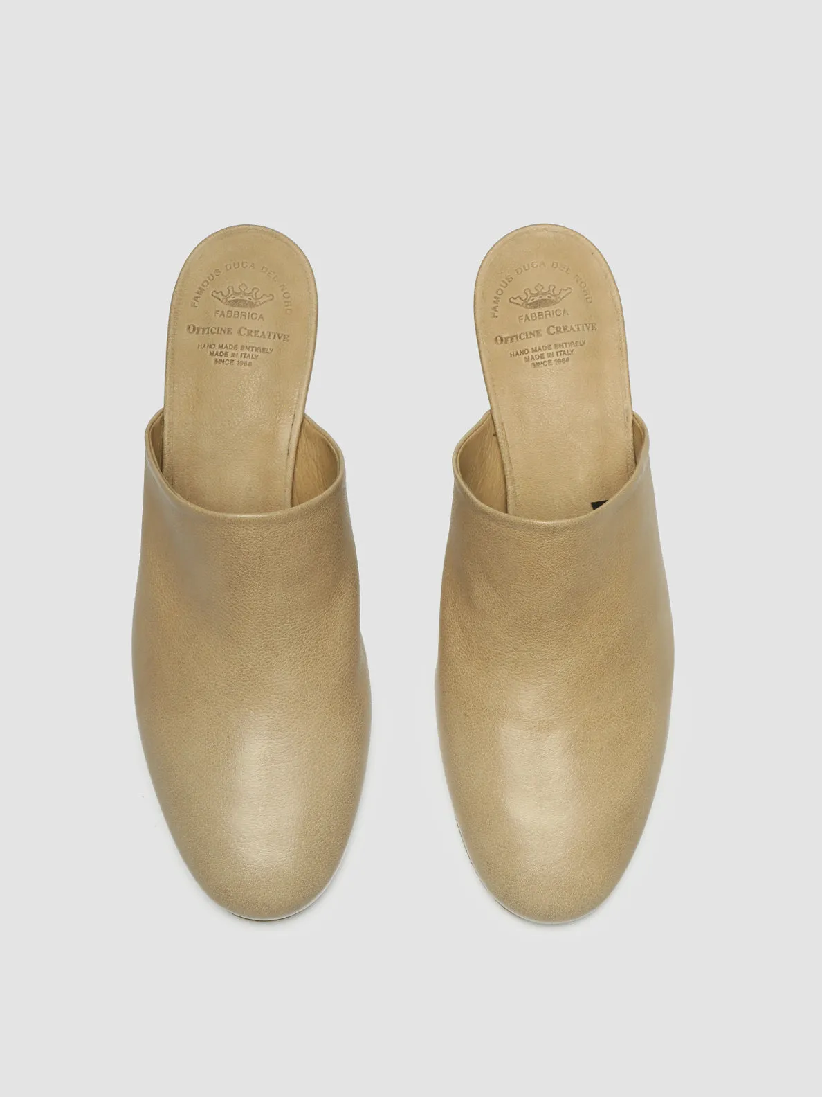 BETH 004 - Taupe Leather Mules