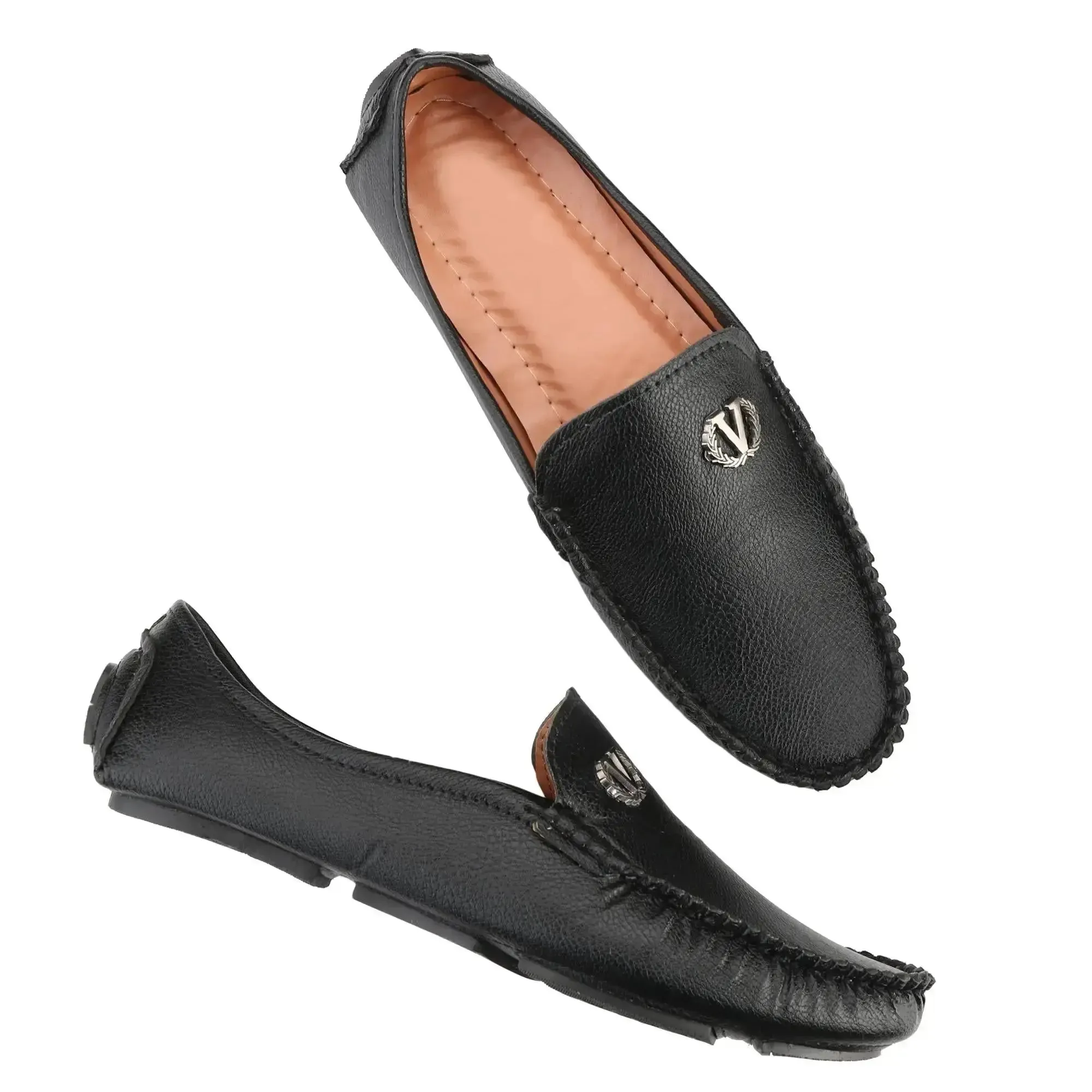 Brawo Black Casual Loafers for Men