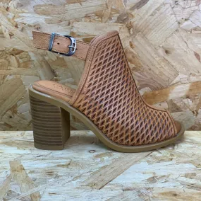 Carmela Womens Leather High Heel - Camel