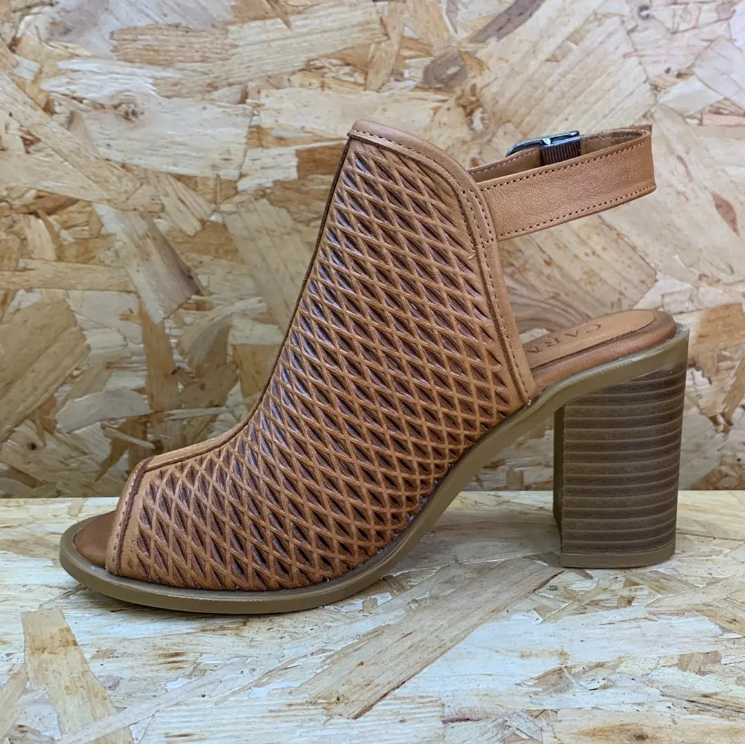 Carmela Womens Leather High Heel - Camel
