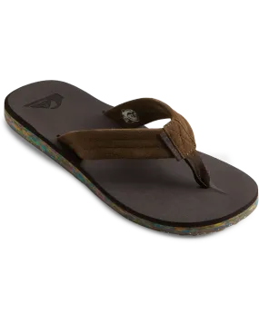 Carver Suede Recycled Flip Flops in Brown