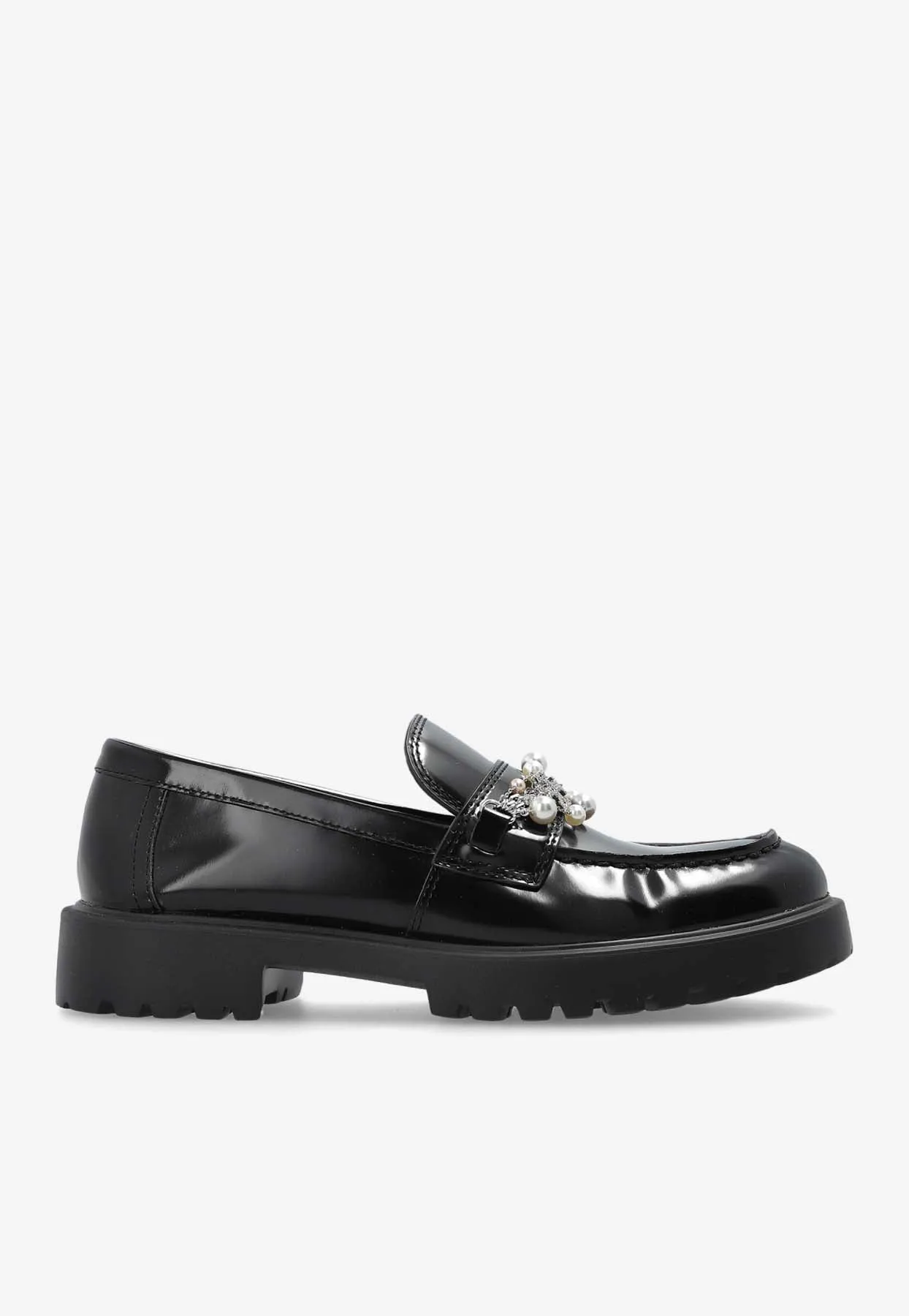 Chain Embellished Classic Lug Loafers