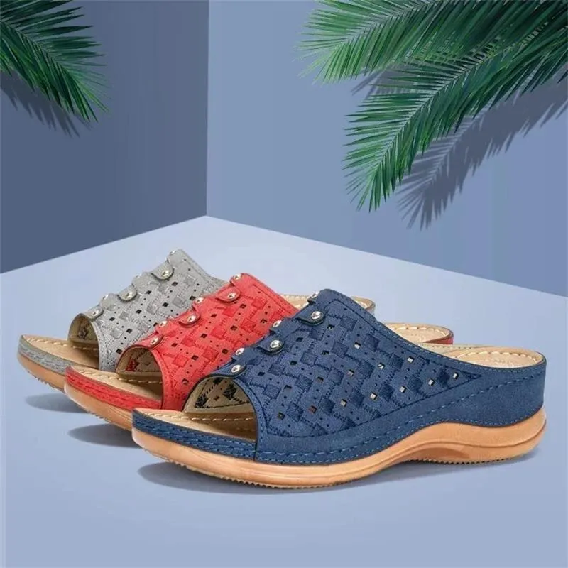 Chicvane Open Toe Slippers Breathable Wedge Sandals