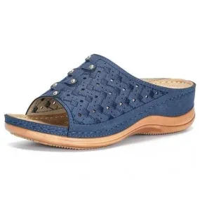 Chicvane Open Toe Slippers Breathable Wedge Sandals