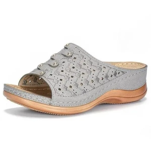 Chicvane Open Toe Slippers Breathable Wedge Sandals