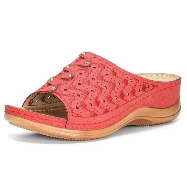 Chicvane Open Toe Slippers Breathable Wedge Sandals