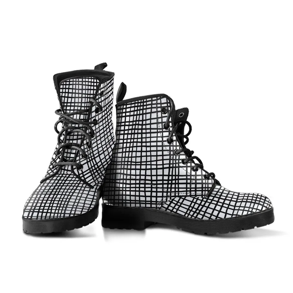 Combat Boots-Doodle Series 103, Vegan Leather