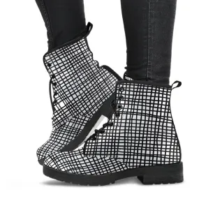 Combat Boots-Doodle Series 103, Vegan Leather