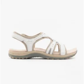 FAIRMONT Ladies Touch Fasten Leather Sandals White