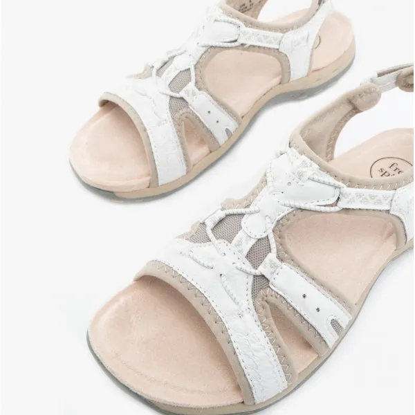 FAIRMONT Ladies Touch Fasten Leather Sandals White
