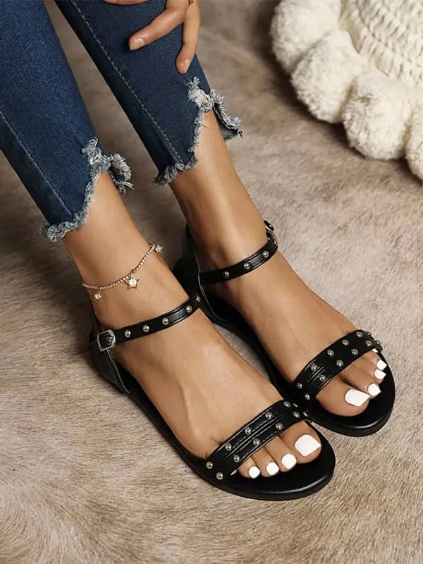 Fashion Rivets Round Toe&Sandals