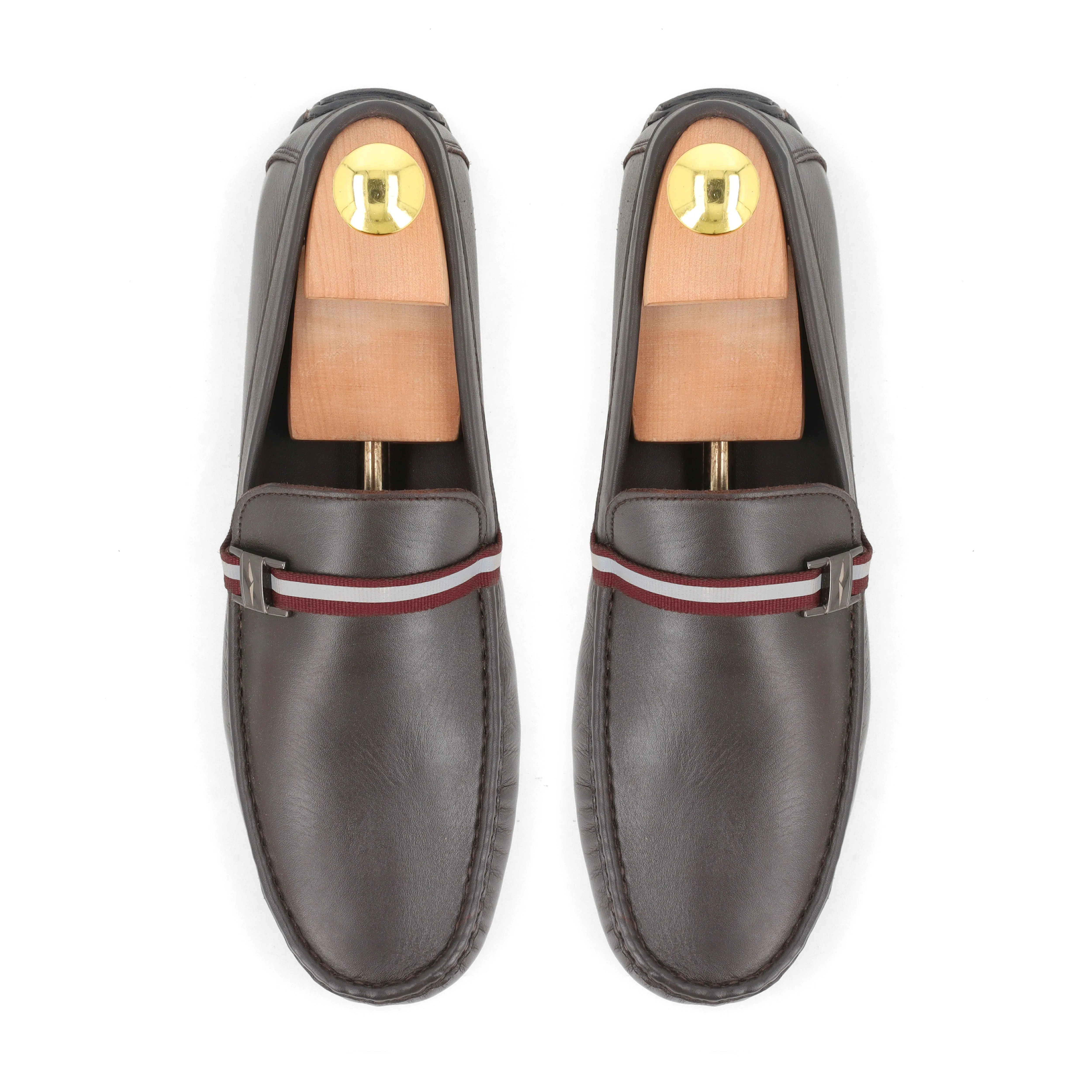 FHS Logo & Strip Moccasins - Brown