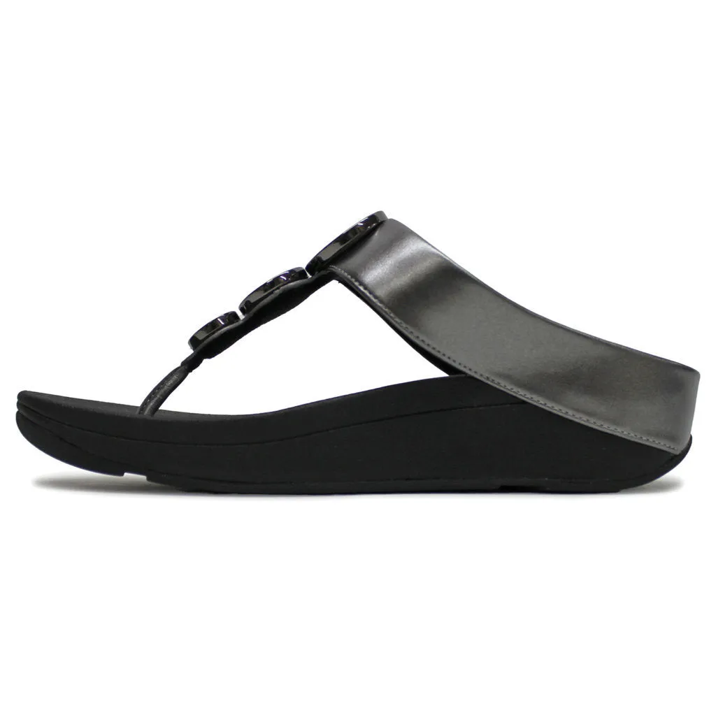 FitFlop Halo Bead Circle Metallic Toe Post Leather Women's Toe Post Sandals