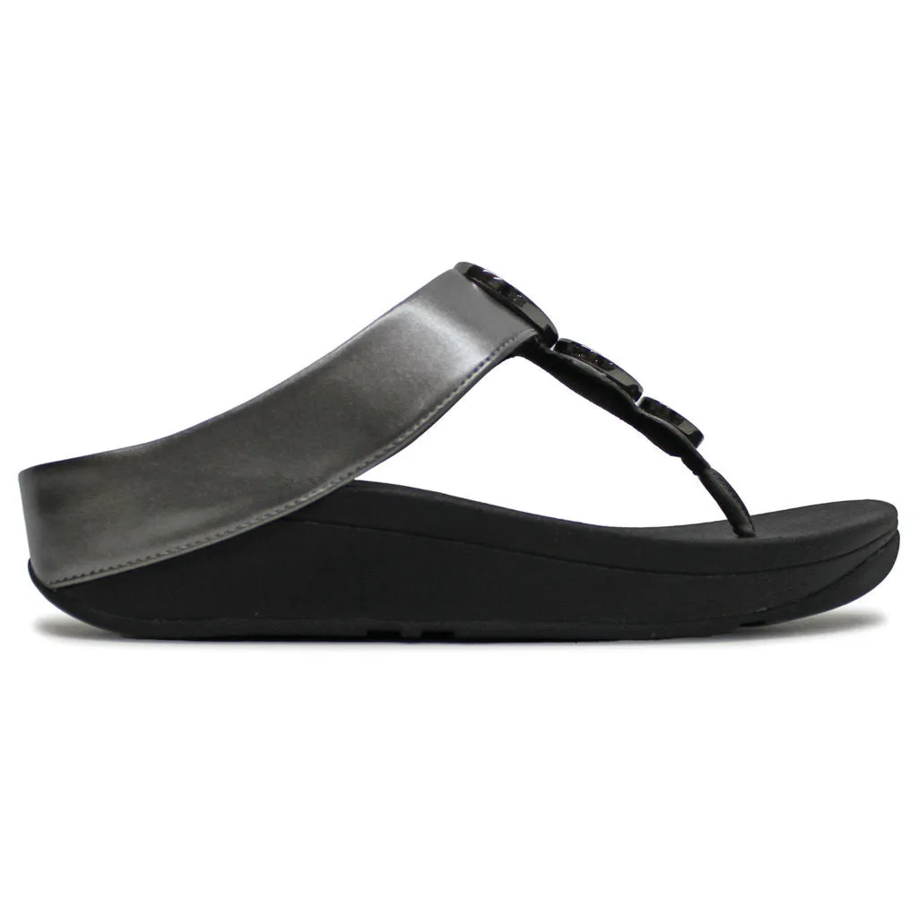 FitFlop Halo Bead Circle Metallic Toe Post Leather Women's Toe Post Sandals