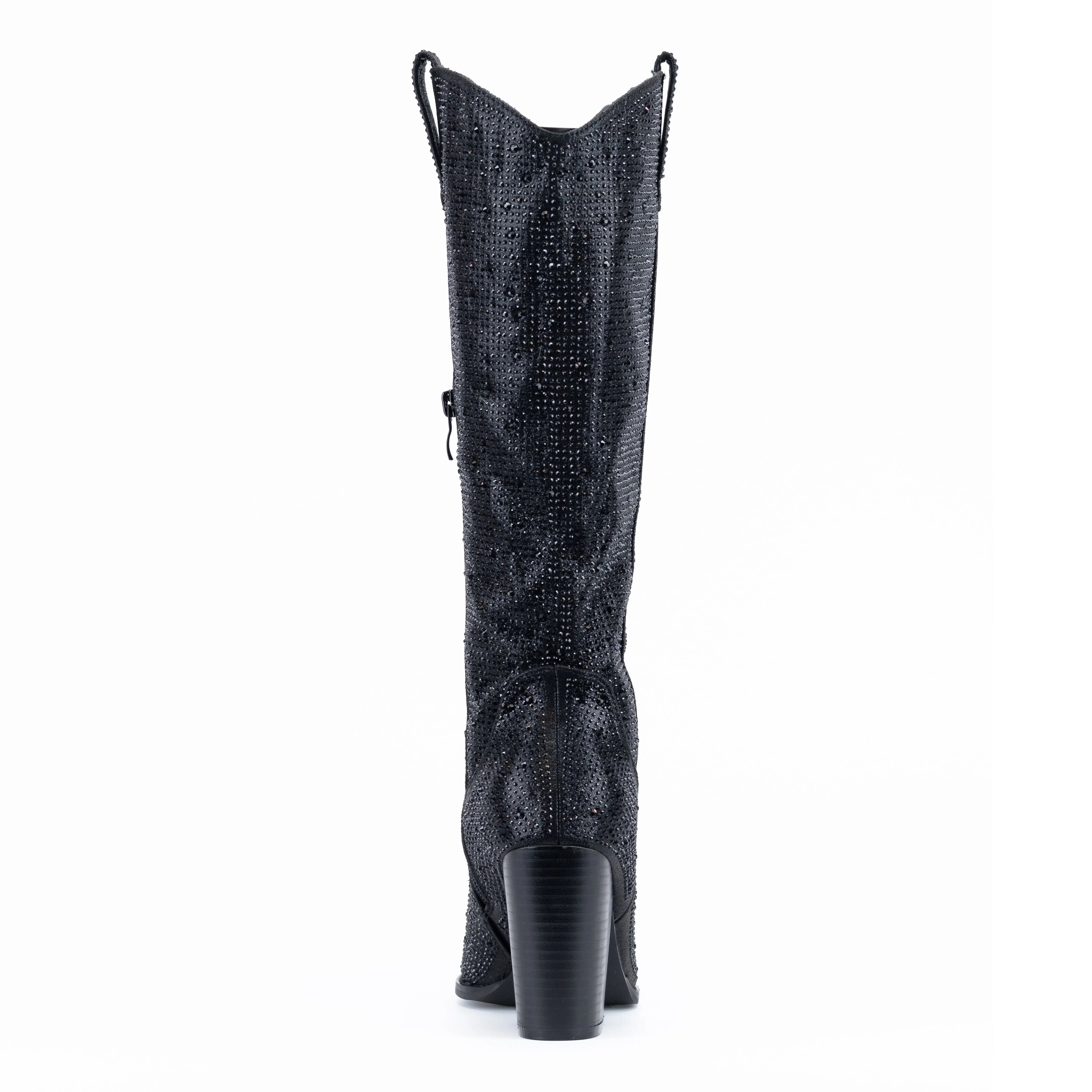 Gemstones - Embellished Mid Heel Cowgirl Boots for Women, Stylish Western Footwear, Elegant Embellishments, Perfect for Festivals