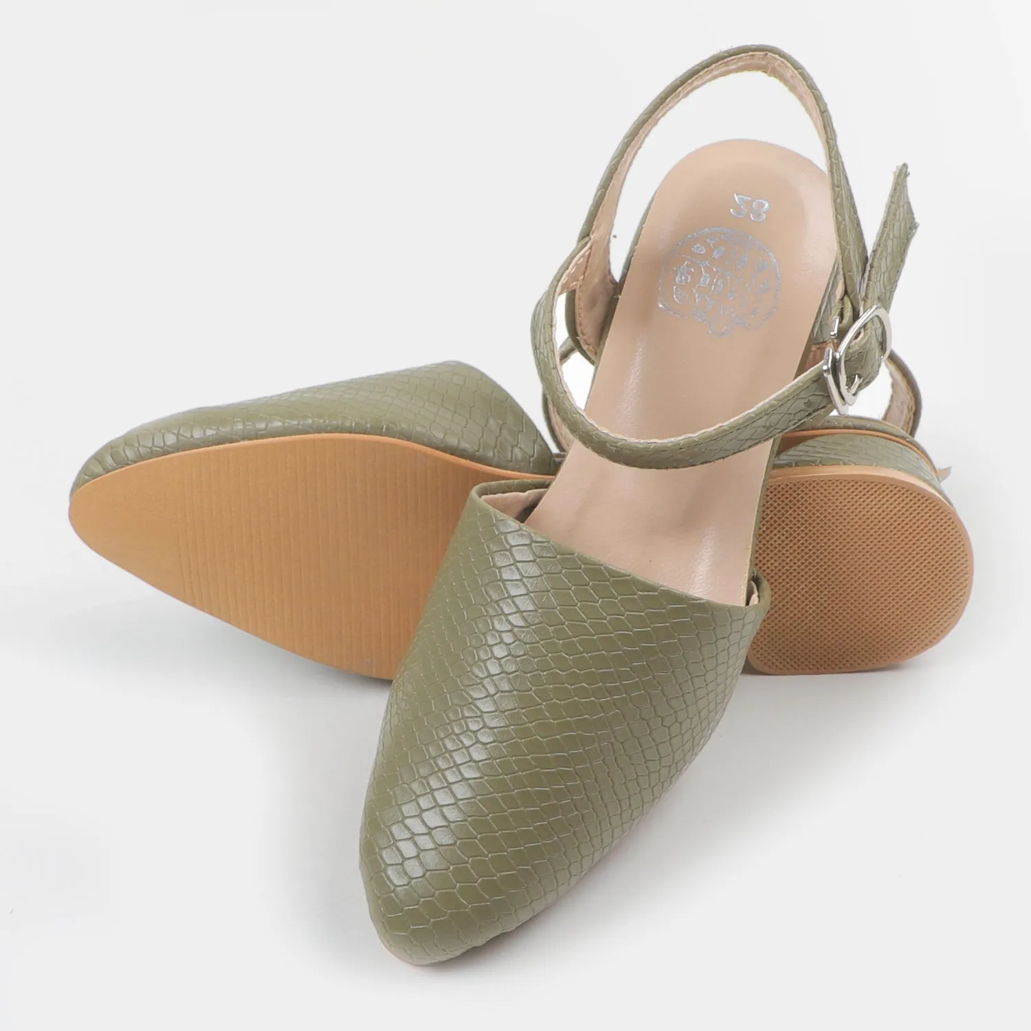 Girls Pump Heel 456-6-Green