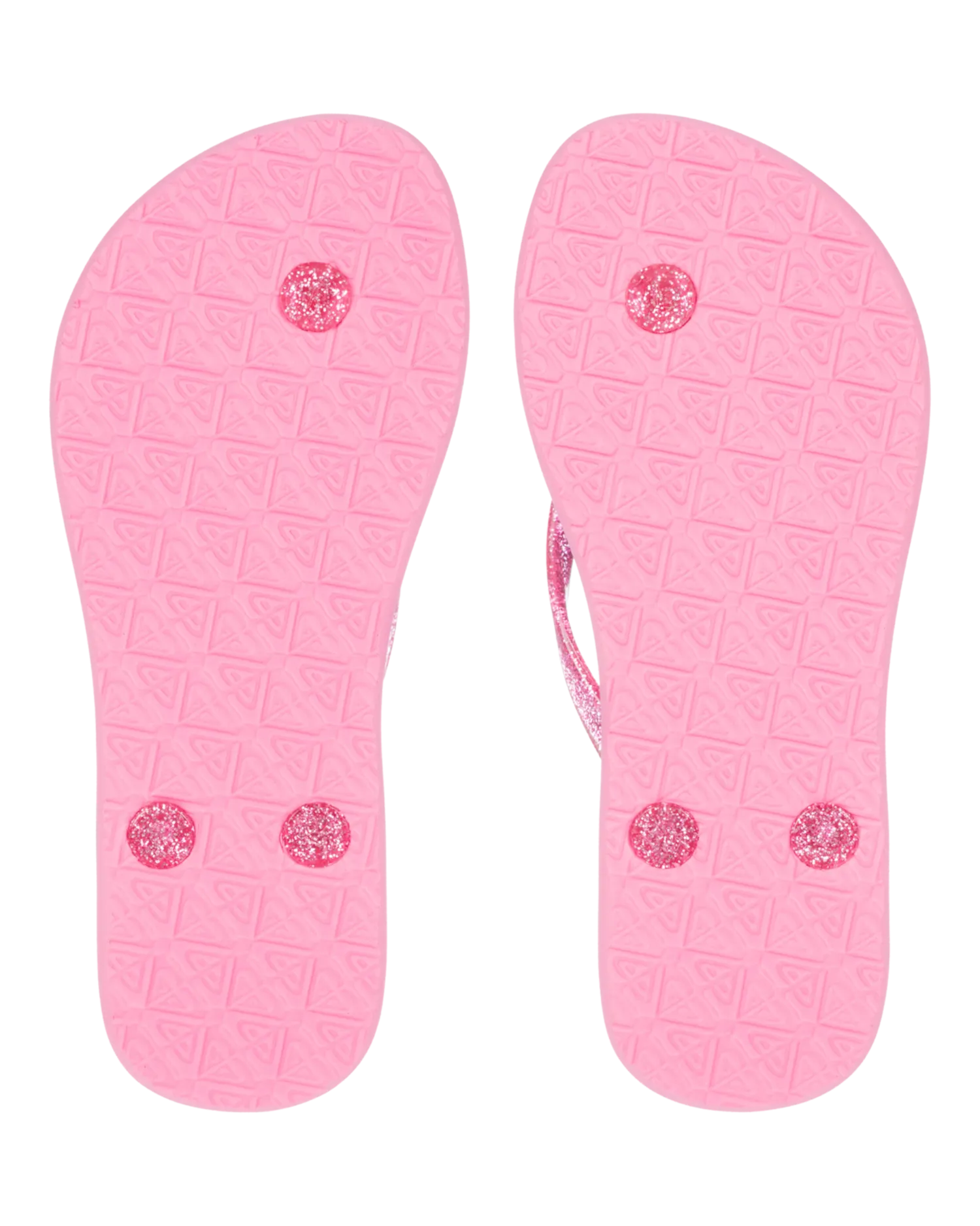 Girls Viva Sparkle Flip Flops in Bright Rose & Pink Carnation