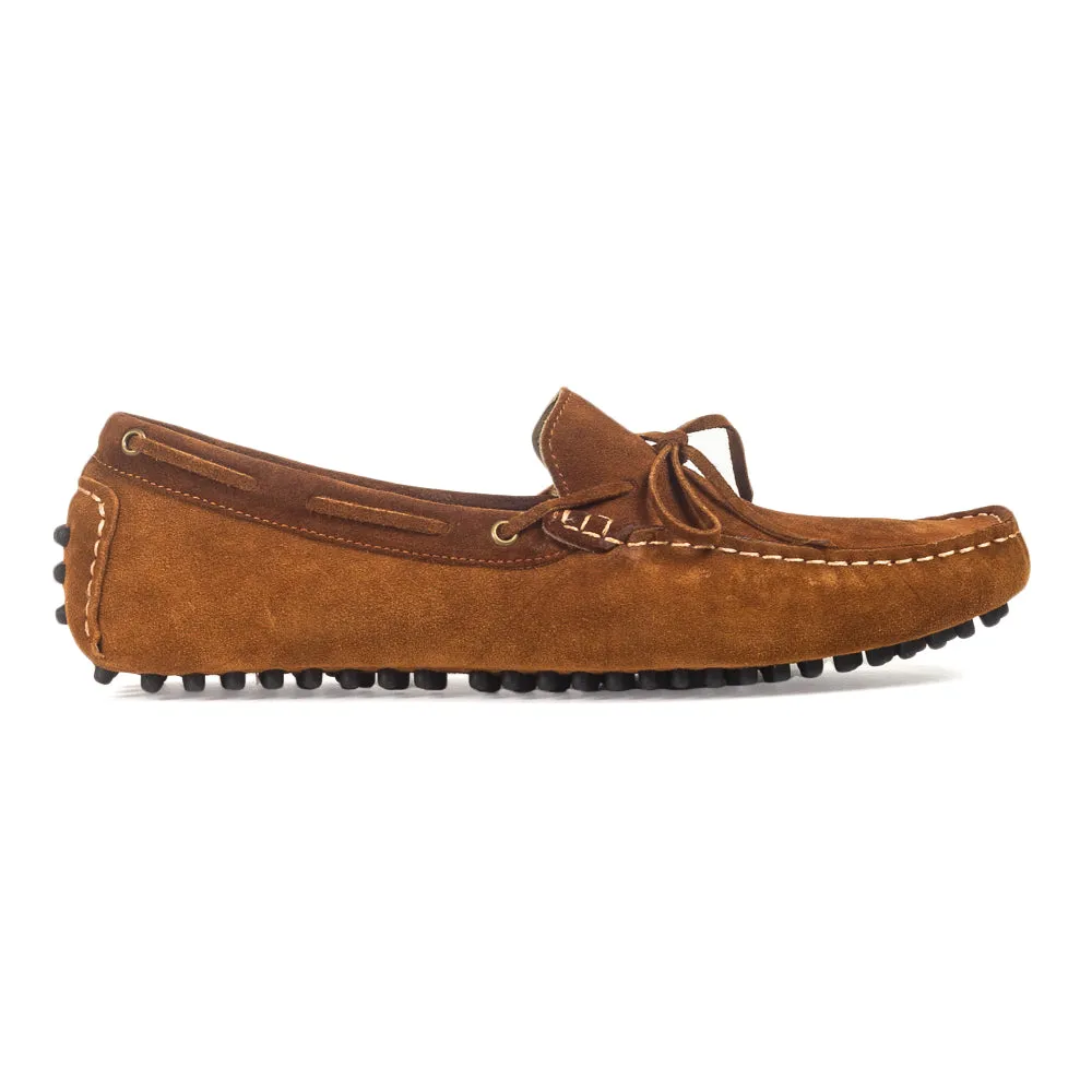 Gommino Suede Bow Loafers (Chocolate Brown)