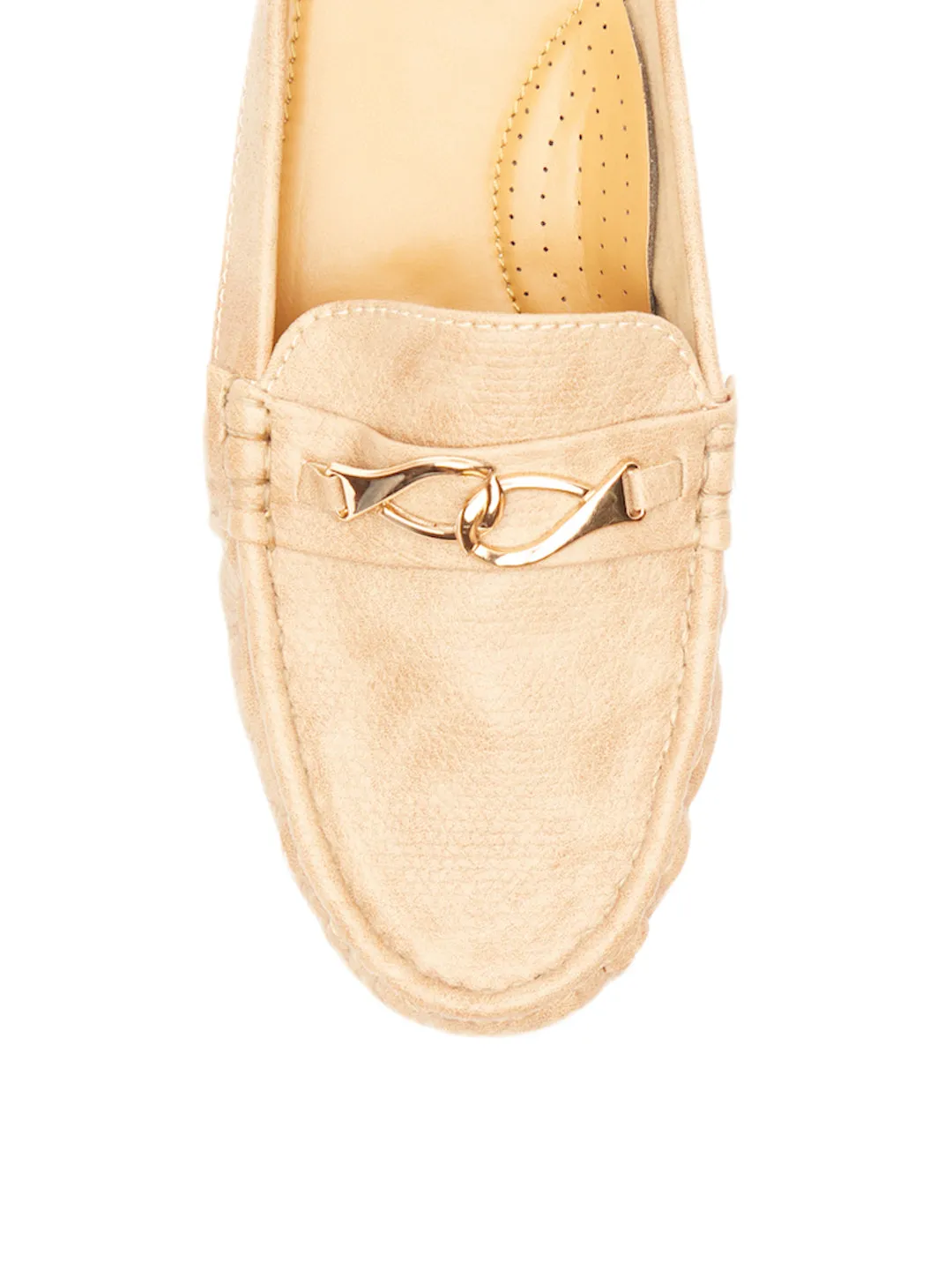 GOSSIP WOMENS DARK BEIGE MOCCASINS