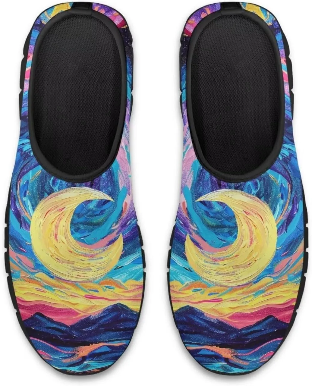 GOSTONG Sneakers for Women Comfort Soft Non Slip Outdoor Running Sneakers Casual Slip-on Home Walking Loafers Black US 5.5-11.5