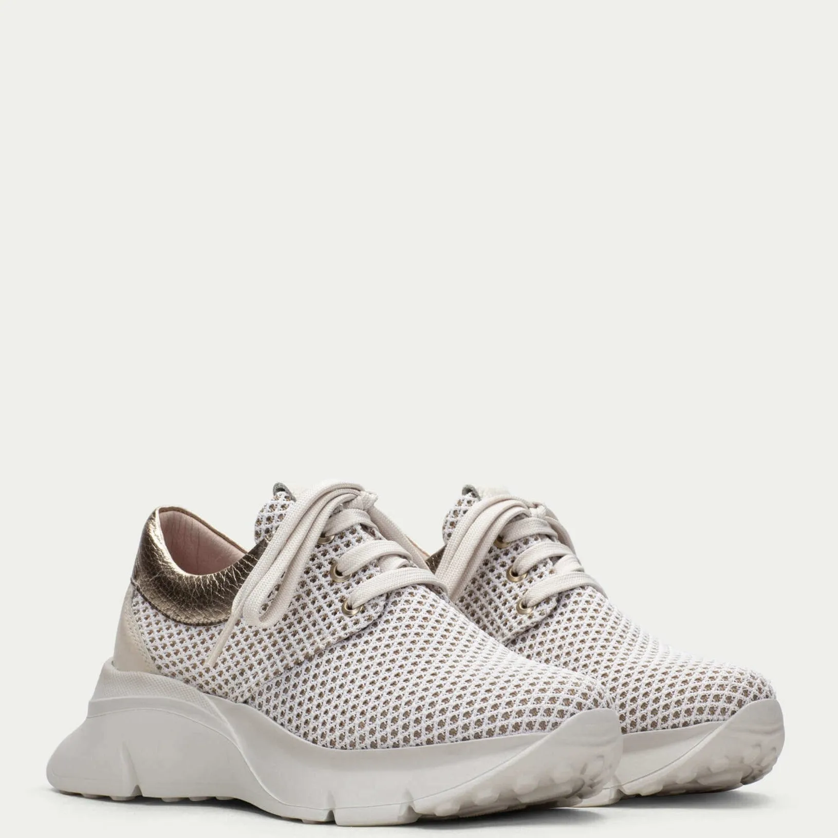 Hispanitas White Mesh Chunky Sneakers