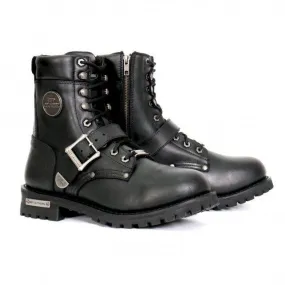 Hot Leathers BTM1006 Men's Black 8-inch Logger Leather Boots with