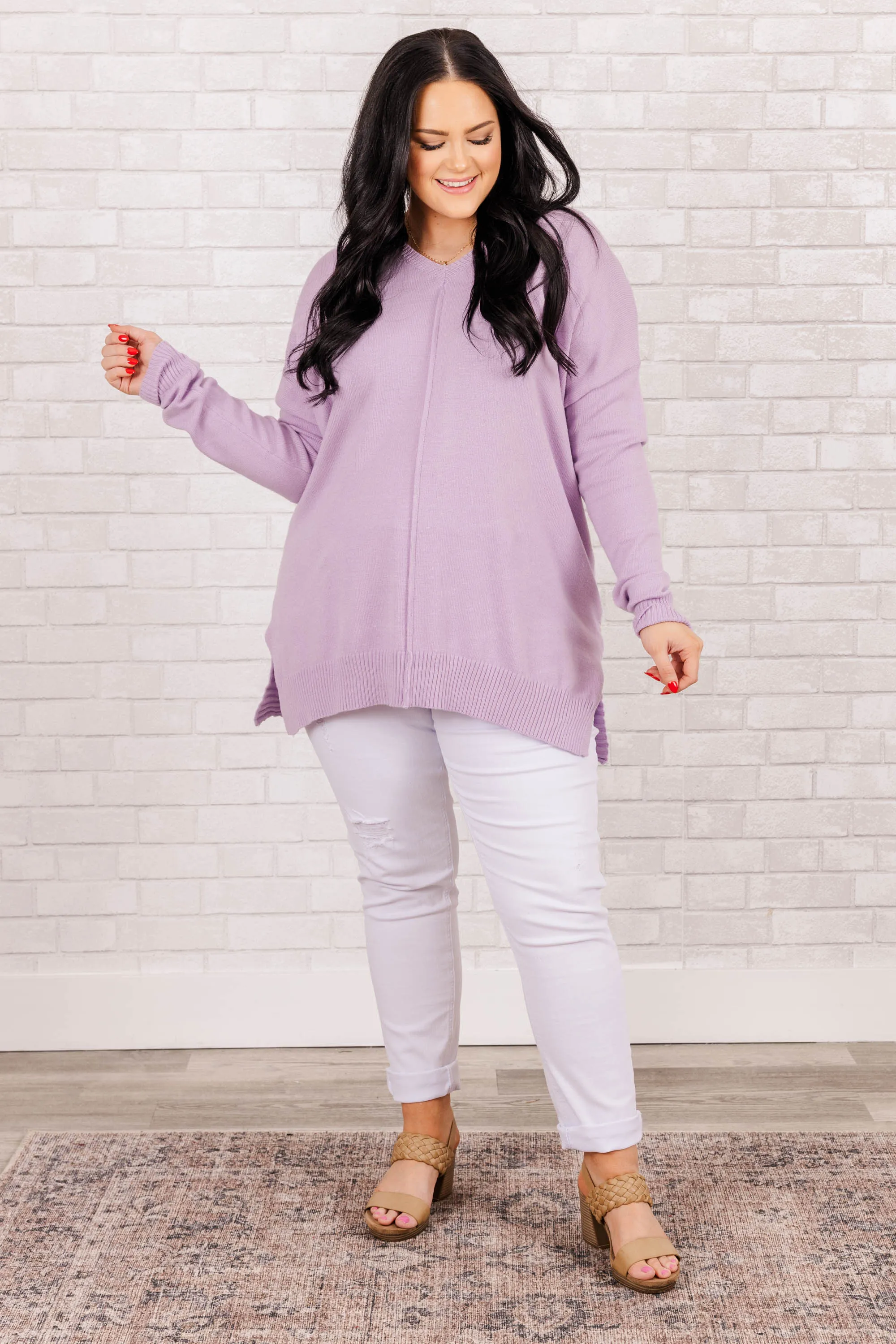 I'm Better Now Sweater, Lilac