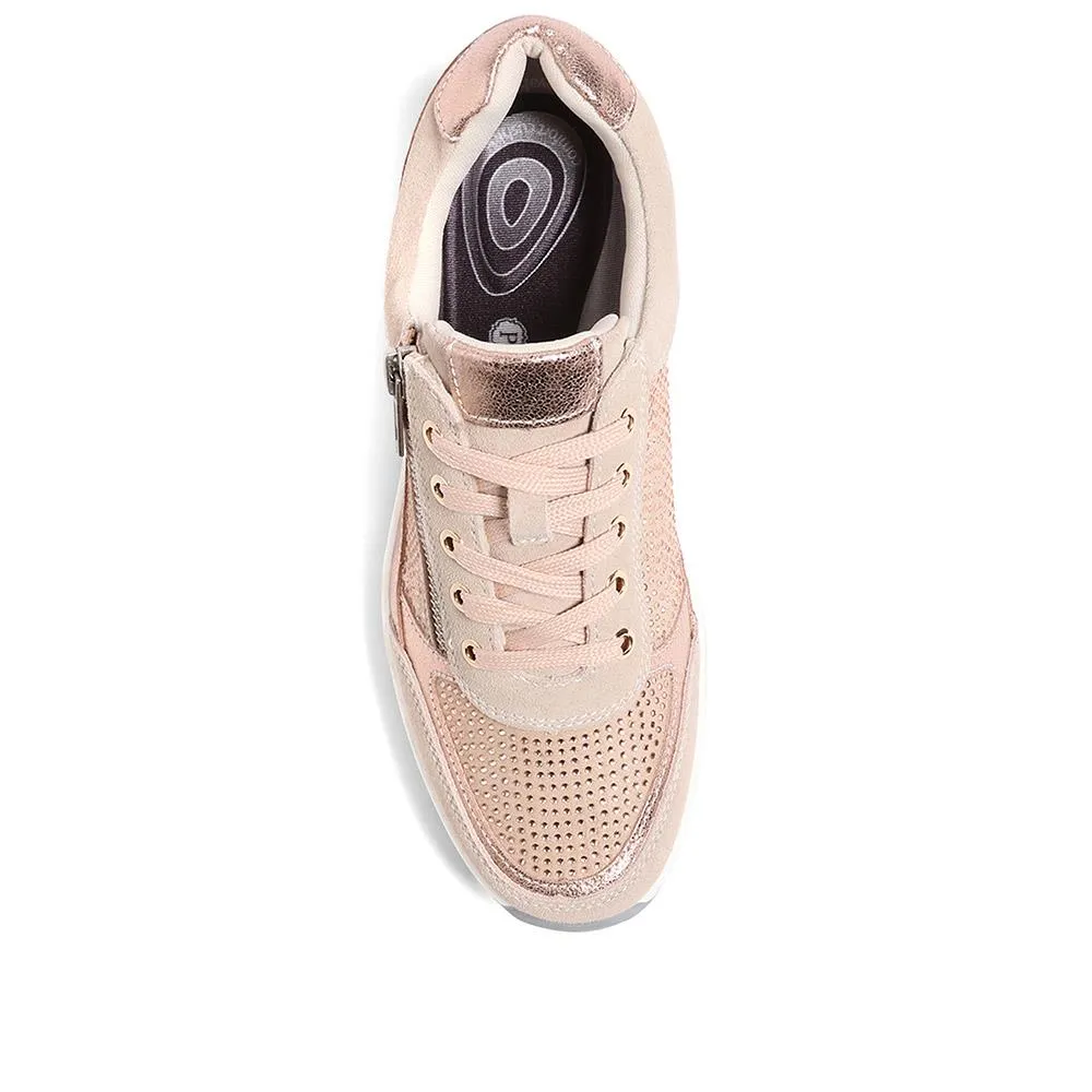 Lace-Up Leather Trainers - BRK35087 / 322 550