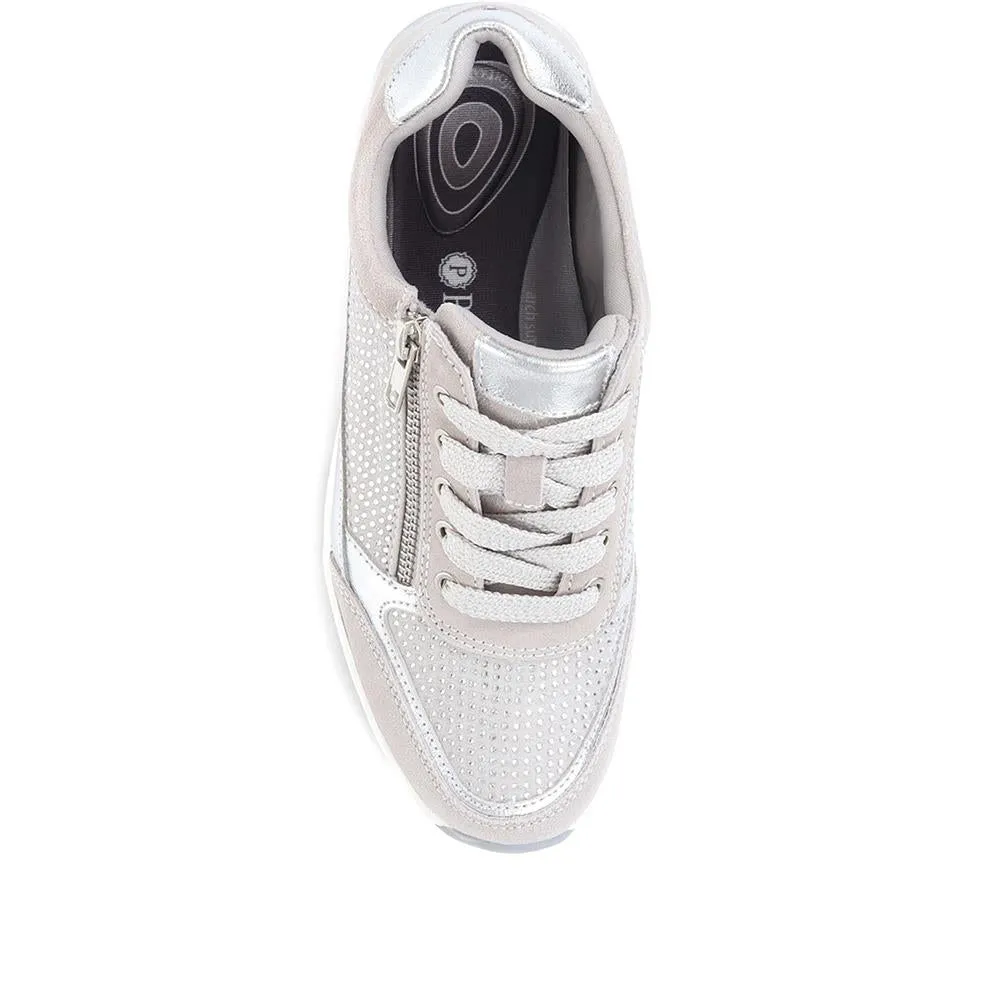Lace-Up Leather Trainers - BRK35087 / 322 550