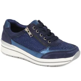 Lace-Up Leather Trainers - BRK35087 / 322 550