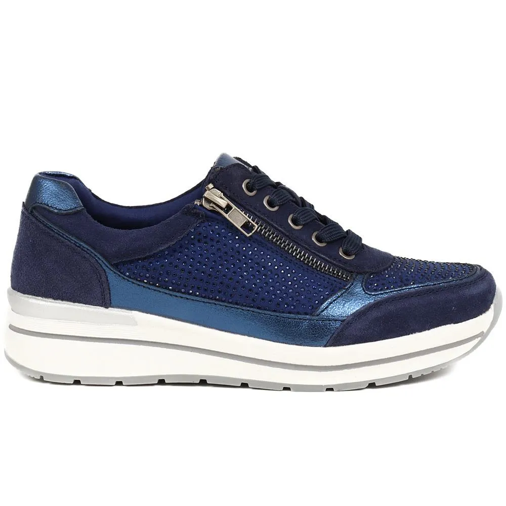 Lace-Up Leather Trainers - BRK35087 / 322 550