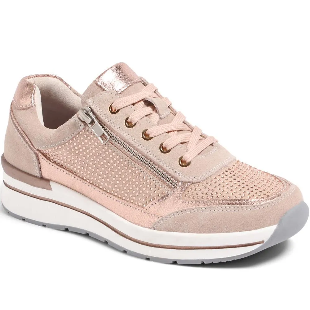 Lace-Up Leather Trainers - BRK35087 / 322 550