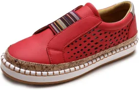 Lausiuoe Shoes For Women Dressy Flats Canvas Loafers Slip on Low Top Non Slip Fashion Casual Classic Soft Walking Sneakers