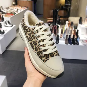 LUXE SEVEN DESIGN BORG TRAINERS IN ANIMAL PRINT