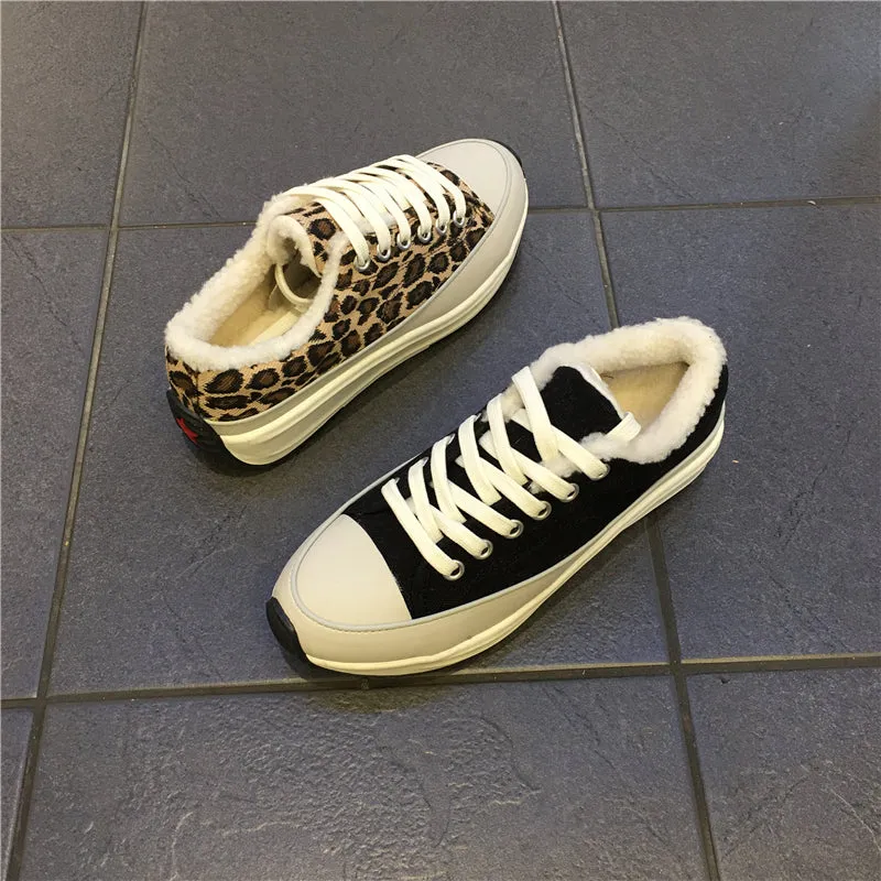 LUXE SEVEN DESIGN BORG TRAINERS IN ANIMAL PRINT