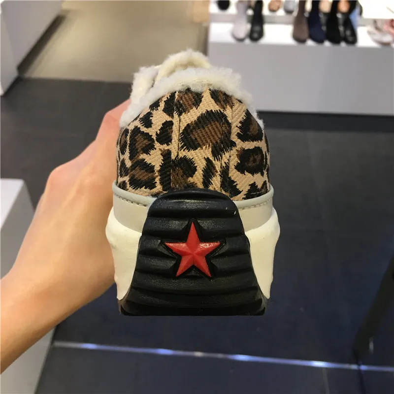 LUXE SEVEN DESIGN BORG TRAINERS IN ANIMAL PRINT