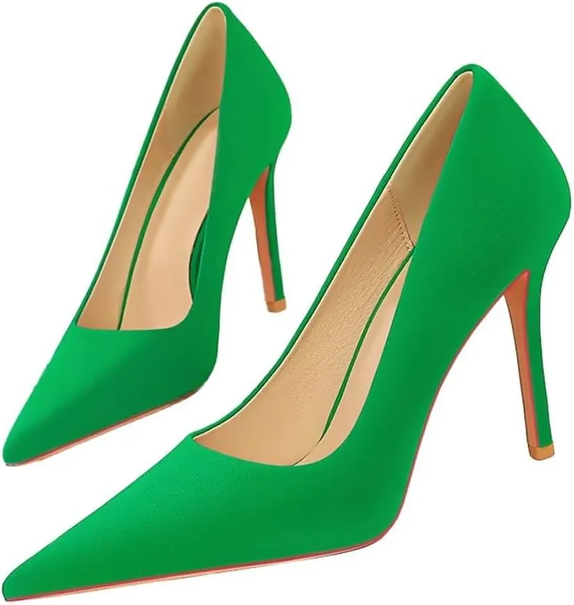 LUXINYU Women Fashion Pointed Toe Heels Elegant Stiletto Pu Leather Upper Ladies Pumps Party Dress Heels Work Office Shoes