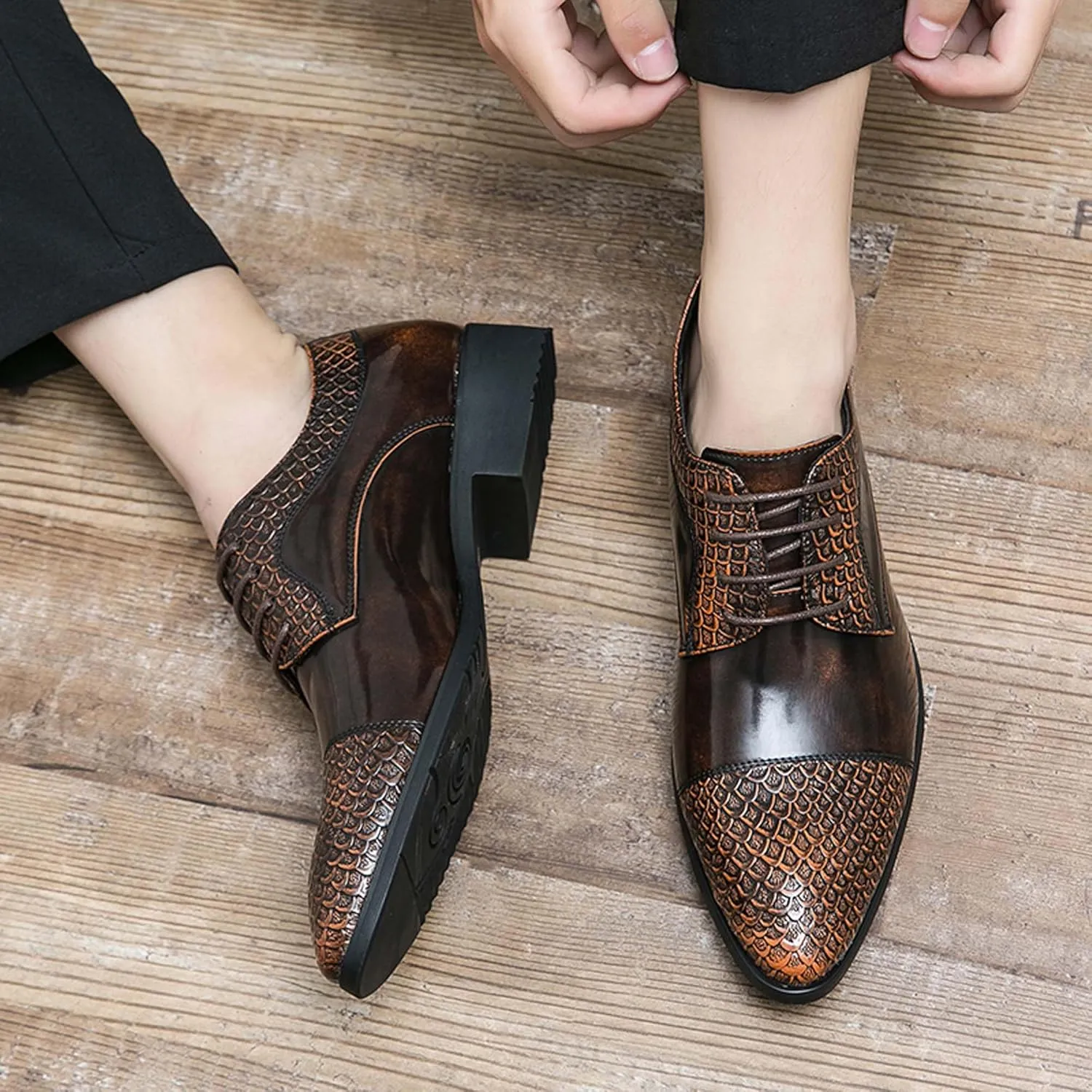 Men's Comfortable Flat Shoes Large Business Shoes Closed Toe Pointed Casual Comfortable Formal Dress Work Shoes